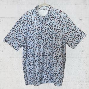 Criquet Tour Range Mangy Moose Print Golf Polo Shirt PGA West Size XXL